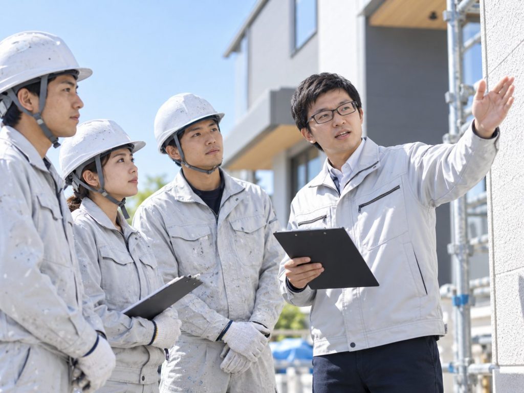 外壁塗装の現場確認をイメージした風景